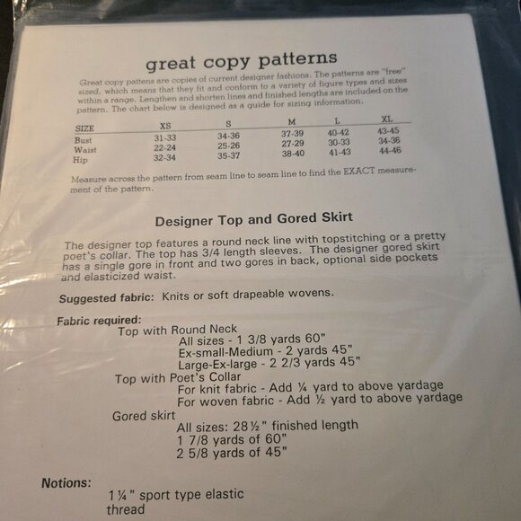 Great Copy Patterns #113 Designer pullovers 3-gored-skirt Vintage sewing UNCUT - Picture 5 of 8